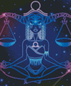 Neon Libra Lady Diamond Painting