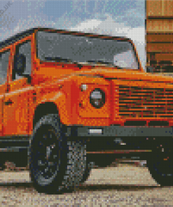 Orange Land Rover Diamond Painting