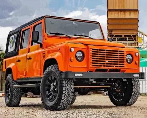 Orange Land Rover Diamond Painting