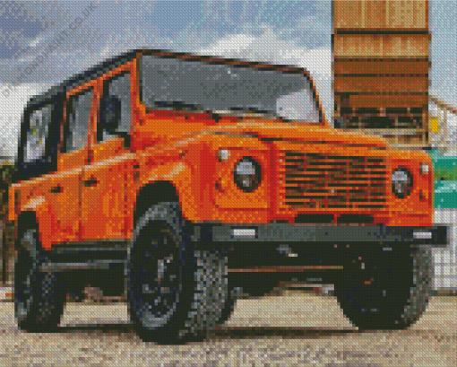 Orange Land Rover Diamond Painting