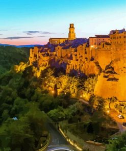 Pitigliano Buildings Diamond Painting