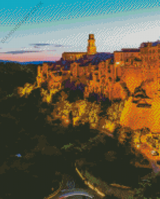 Pitigliano Buildings Diamond Painting