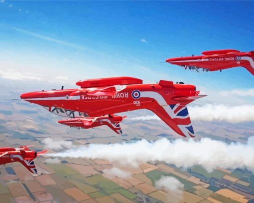 Red Planes Diamond Painting