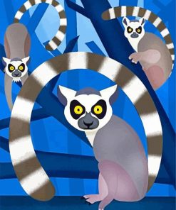 Ring Tailed Lemurs Diamond Painting