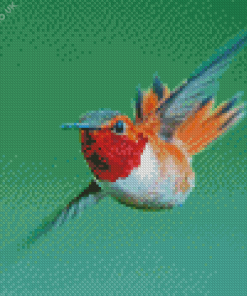 Rufous Hummingbird Flying Diamond Painting