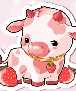 Strawberry Cow Diamond Painting