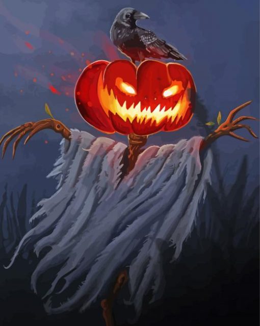 The Pumpkin Scarecrow Diamond Painting