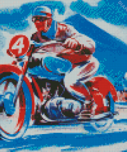 Vintage Speedway Motorcycle Diamond Painting