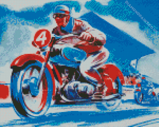 Vintage Speedway Motorcycle Diamond Painting