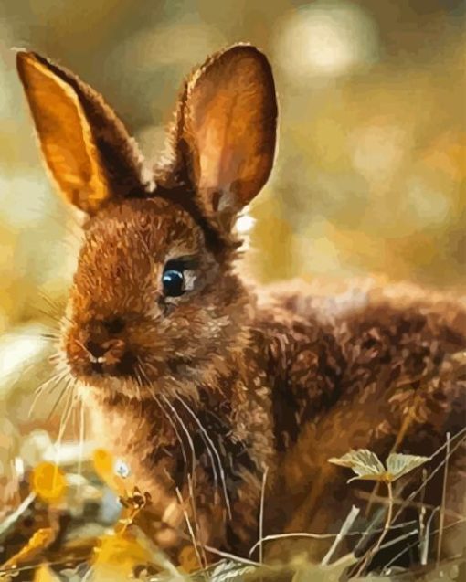 Wild Brown Bunny Diamond Painting