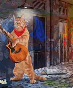 Alley Cat Guitar Diamond Painting