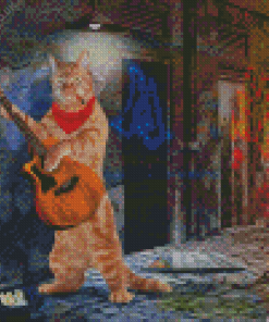 Alley Cat Guitar Diamond Painting