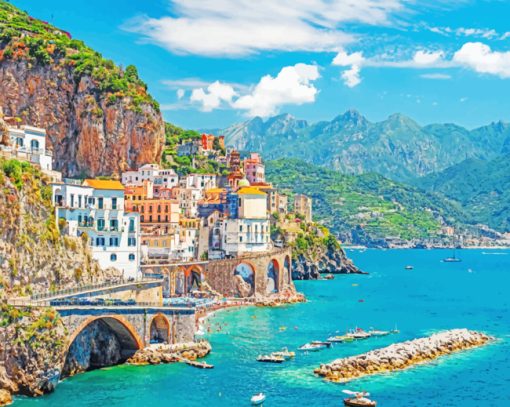 Amalfi Coast Landscape Diamond Painting