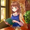 Anime Reading In A Cafe Diamond Painting