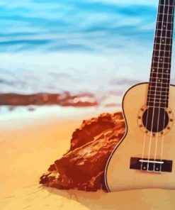 Beach Guitar Sunlight Diamond Painting