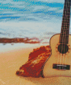 Beach Guitar Sunlight Diamond Painting