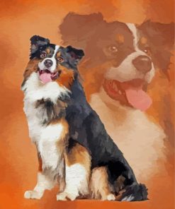 Black Tri Australian Shepherd Diamond Painting