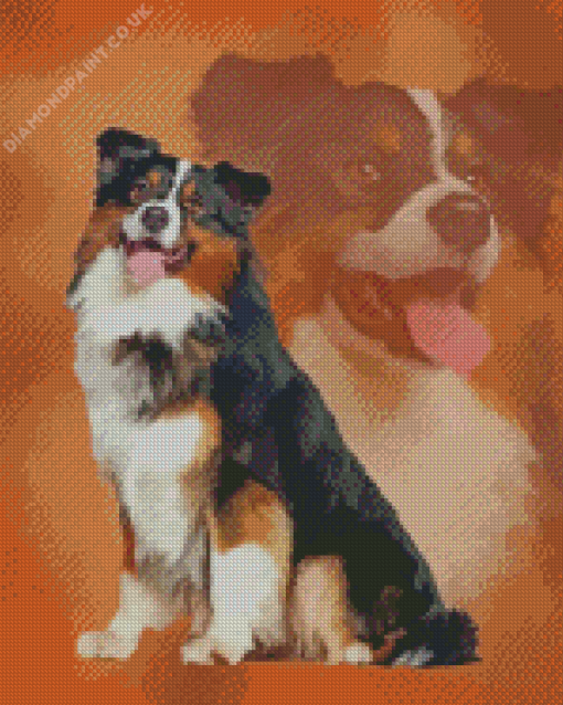 Black Tri Australian Shepherd Diamond Painting