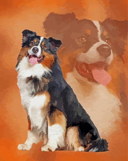 Black Tri Australian Shepherd Diamond Painting