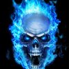 Blue Flaming Skull Diamond Painting