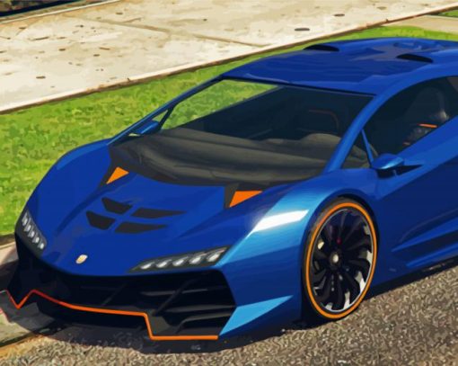 Blue Lamborghini Zentorno Diamond Painting