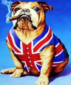 British Bulldog Smoking Diamond Painting