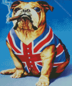 British Bulldog Smoking Diamond Painting