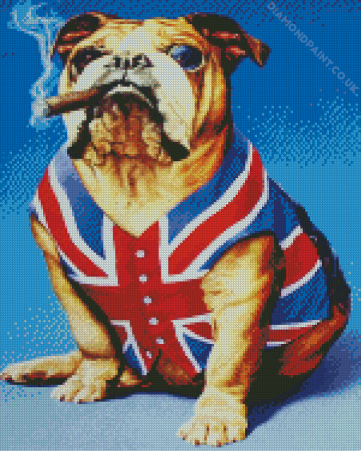 British Bulldog Smoking Diamond Painting