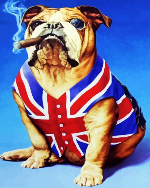 British Bulldog Smoking Diamond Painting