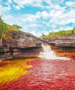 Cano Cristales Waterfall Diamond Painting