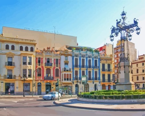 Castellon City Buildings Diamond Painting