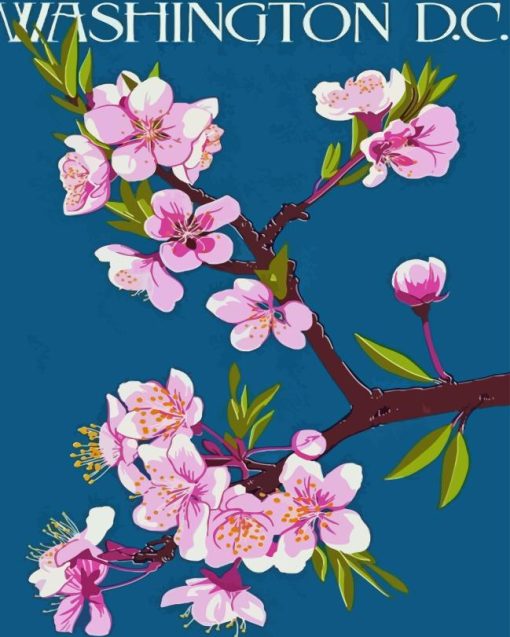 Cherry Blossoms Washington Diamond Painting