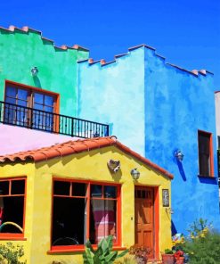 Colorful Mexican Houses Diamond Painting