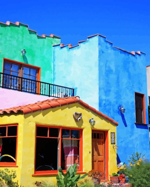 Colorful Mexican Houses Diamond Painting