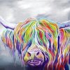 Colorful Highland Cow Diamond Painting