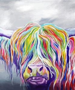 Colorful Highland Cow Diamond Painting