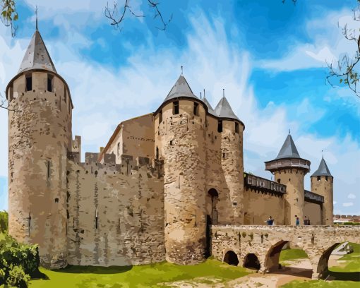 Counts Castle In Carcassonne Diamond Painting