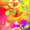 Flowers And Butterflies Diamond Painting