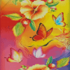 Flowers And Butterflies Diamond Painting