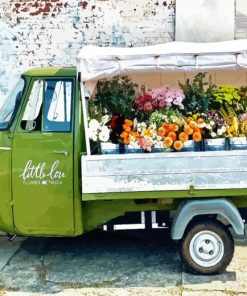 Flowers Truck Diamond Painting