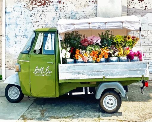 Flowers Truck Diamond Painting