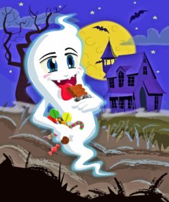 Ghost Eating Chocolate Diamond Painting