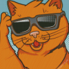 Ginger Cat With Sunglasses Diamond Painting