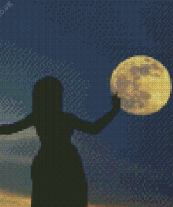 Girl With Moon Diamond Painting