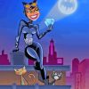 Gotham Girl With Cats Diamond Painting