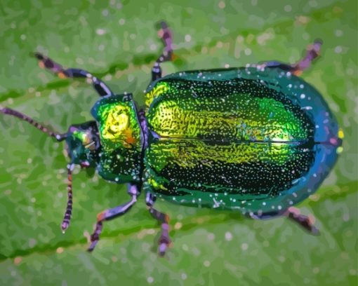 Green Beetle Bug Diamond Painting