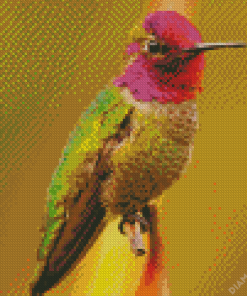 Green Hummingbird Diamond Painting