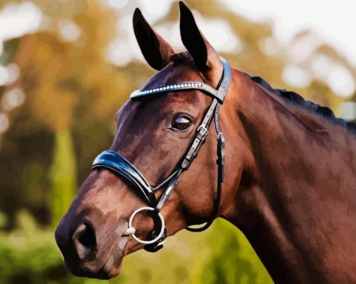 Horse With Black Bridle Diamond Painting