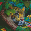 Jaguar And Forest Diamond Painting