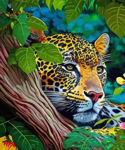 Jaguar And Forest Diamond Painting